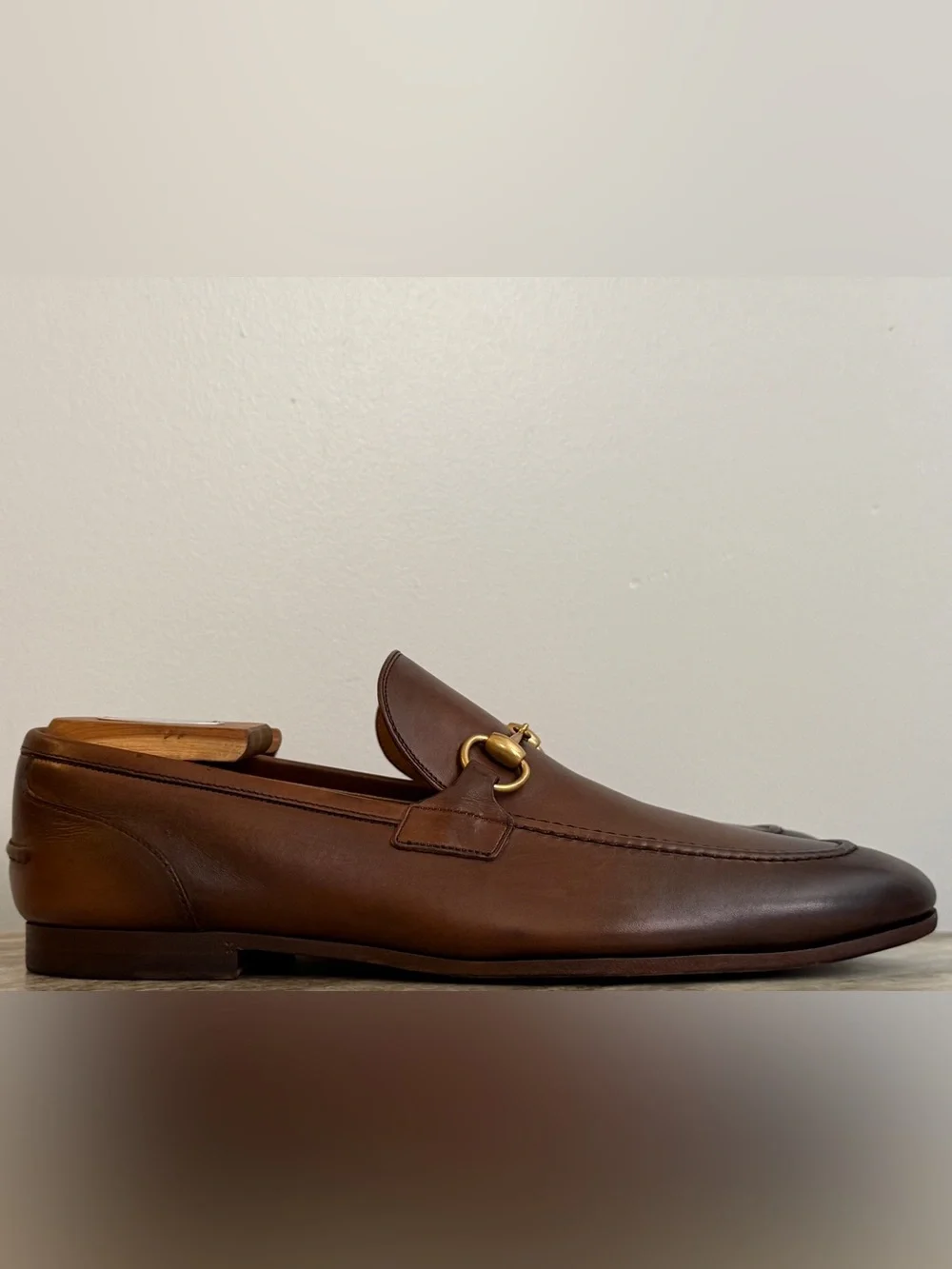GUCCI Jordaan Horsebit Brown Ombre Leather Loafer 9 /9.5 US 1953 Moccasin $1100